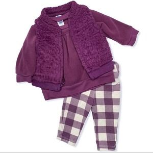 OLD NAVY purple set with vest and checkered pants